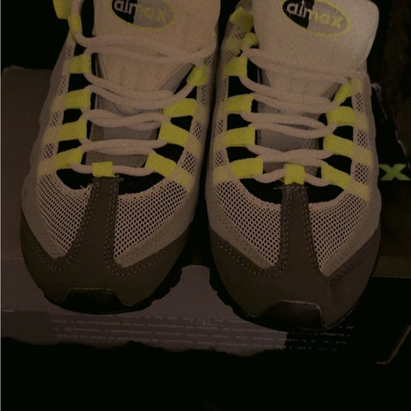 Gray and Yellow Athletic Shoes with Neon Accents - Picture 1 of 2